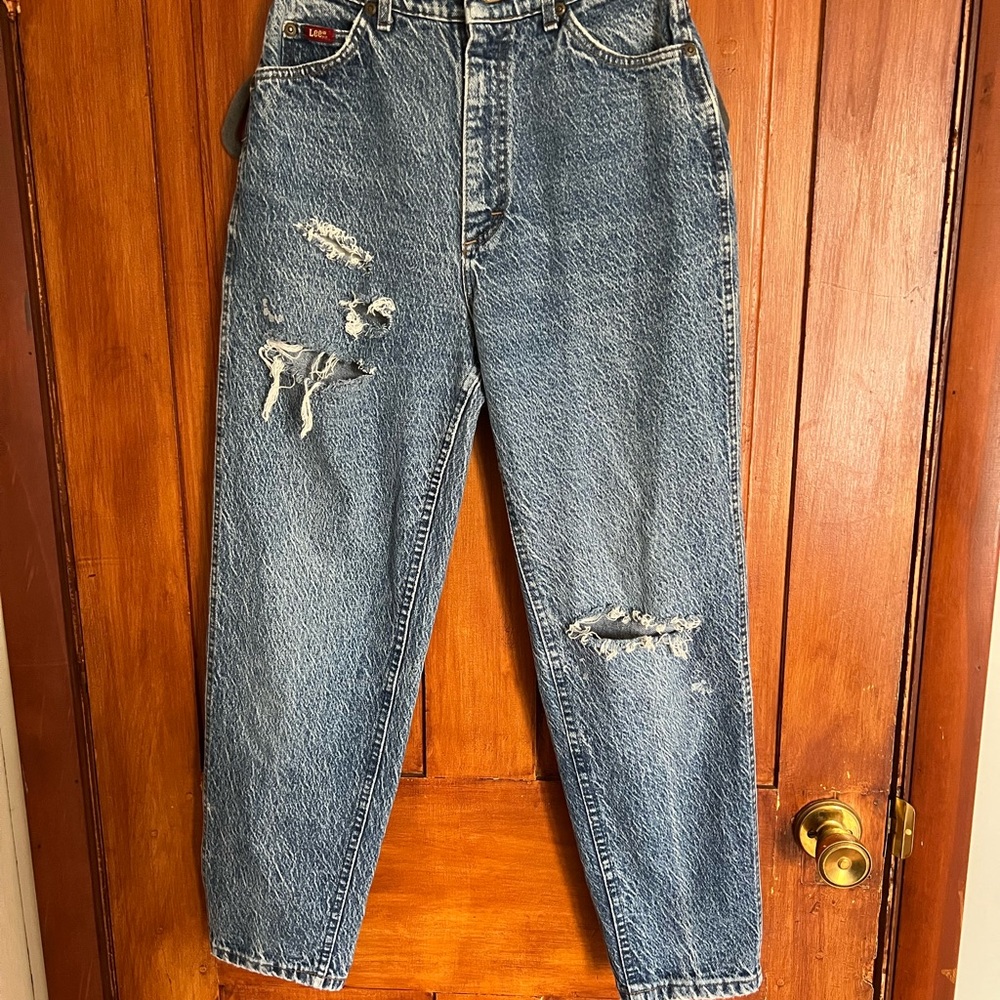 Lee Ripped High-Waist Tapered Jeans - Blue